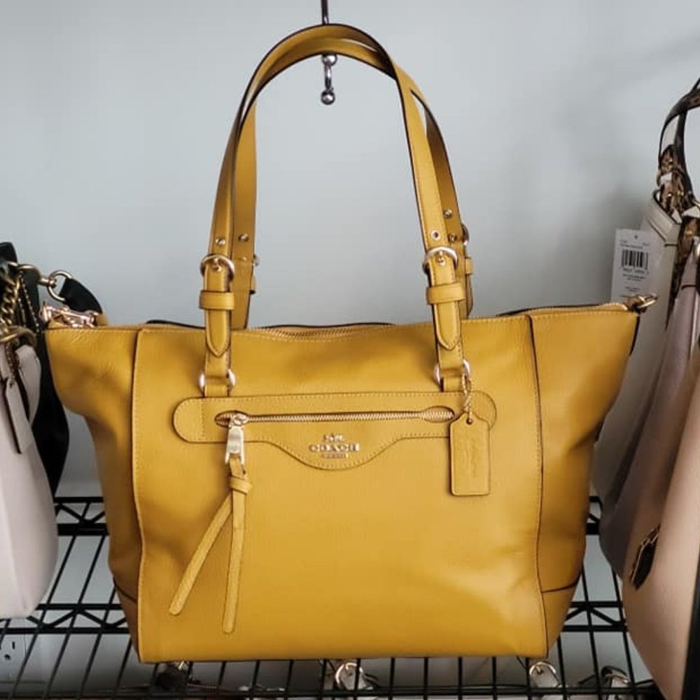 Coach Mustard Yellow Leather Tote